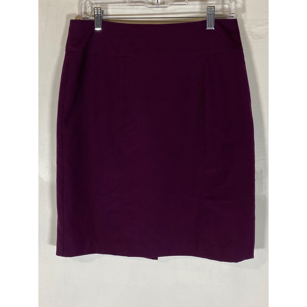 Plum Purple Pencil Skirt Lined‎ Career Office Teacher Modest Midi 10 Academia